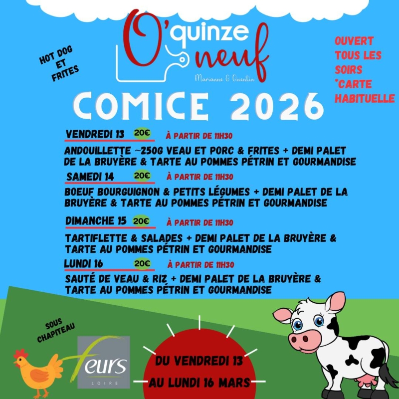 O'Quinze Neuf - Restaurant Feurs - Restaurant Salt-en-Donzy